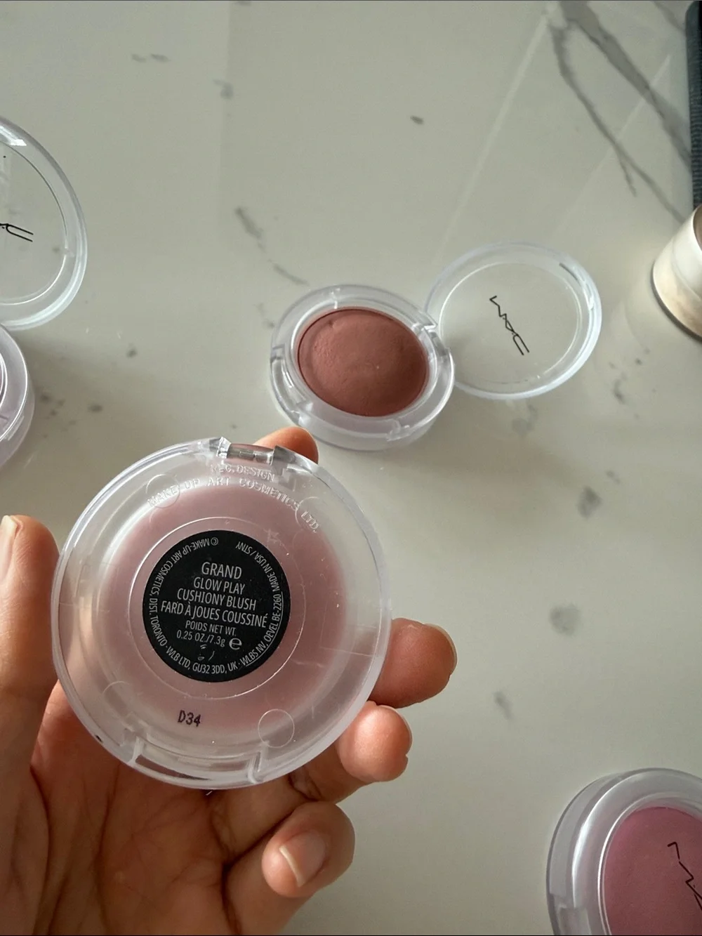MAC glow play blush set - heat index, grand, blush please, totally synced